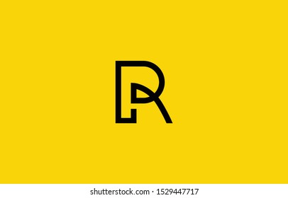 Initial based clean and minimal R Logo. RP PR P letter creative fonts monogram icon symbol. Universal elegant luxury alphabet vector design