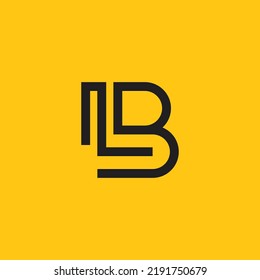 Initial based creative and minimal BL Logo. LB letter monogram icon symbol.