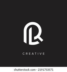Initial based creative and minimal RL Logo. LR letter monogram icon symbol.