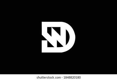 Initial based DW,WD, logo template. Unique monogram alphabet letters design and vector.