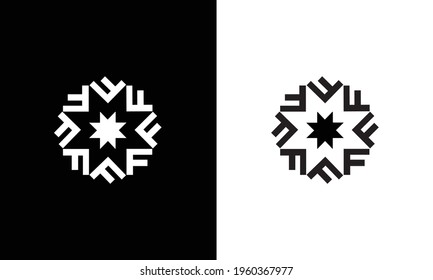 Initial based F, FF, FFFF, FFFFF logo template. Unique monogram alphabet letters design and vector.