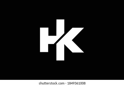 Initial based HK,KH, logo template. Unique monogram alphabet letters design and vector.