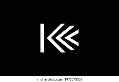 Initial based K, KK, VK, KV,  logo template. Unique monogram alphabet letters design and vector.