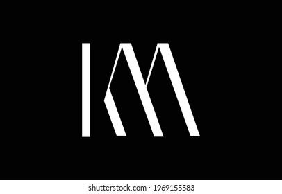 Initial based KM, MK, YN, NY,  logo template. Unique monogram alphabet letters design and vector.