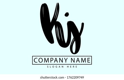 initial based letter logo KJ or k j logo design vector