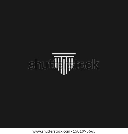Initial based letter TT law advisory logo shaped as column