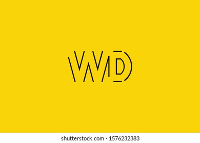 Initial based minimal and flat Logo. DW WD D W letter creative fonts monogram symbol template. Line art elegant luxury alphabet icon design