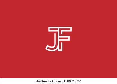 Initial based minimal and flat Logo. FJ JF F J letter creative fonts monogram symbol template. Line art elegant luxury alphabet icon design