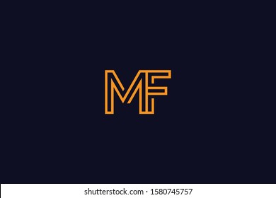 Initial based minimal and flat Logo. FM MF F M letter creative fonts monogram symbol template. Line art elegant luxury alphabet icon design