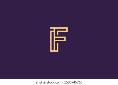 Initial based minimal and flat Logo. FI IF F I letter creative fonts monogram symbol template. Line art elegant luxury alphabet icon design