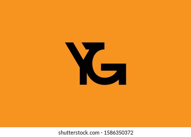 Initial based minimal and flat Logo icon. GY YG G Y letter creative fonts monogram symbol template. Line art elegant luxury alphabet design