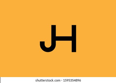 Initial based minimal and flat Logo icon. HJ JH H J letter creative fonts monogram symbol template