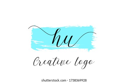 Initial based minimal and flat U Logo icon. UH HU H letter creative fonts monogram symbol template. Line art elegant luxury alphabet design
