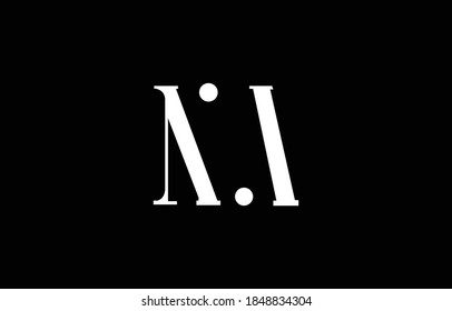 Initial based NM,NI,,AI, logo template. Unique monogram alphabet letters design and vector.