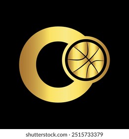 Initial Basketball Logo Combine With Letter O Vector Template
