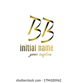 Initial BB handwriting logo template vector