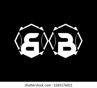 Initial BB Letter Isolated Abstract Illusion Geometric Shape Logotype