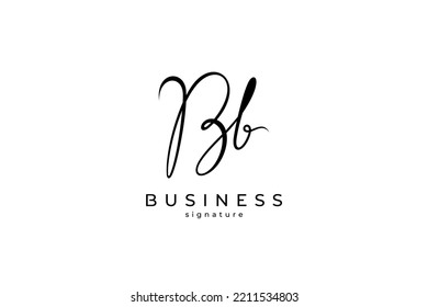 Initial Bb logo in handwriting signature design style