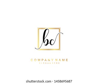 Initial BC beauty monogram and elegant logo design, handwriting logo of initial signature, wedding, fashion, floral and botanical with creative template.