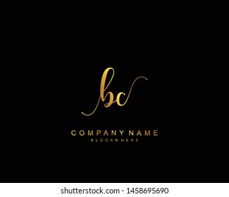 Initial BC beauty monogram and elegant logo design, handwriting logo of initial signature, wedding, fashion, floral and botanical with creative template.