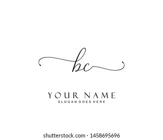 Initial BC beauty monogram and elegant logo design, handwriting logo of initial signature, wedding, fashion, floral and botanical with creative template.