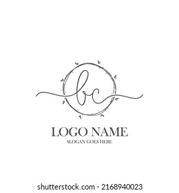 Initial BC beauty monogram and elegant logo design, handwriting logo of initial signature, wedding, fashion, floral and botanical with creative template.