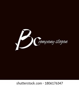Initial BC handwriting logo template vector