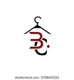 BC inicial con diseño de coagulación de la percha. Plantilla inicial del logotipo de BC. diseño del logotipo de la percha