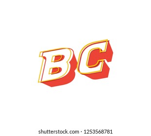 Initial BC Letter Creative 3D Style Logotype