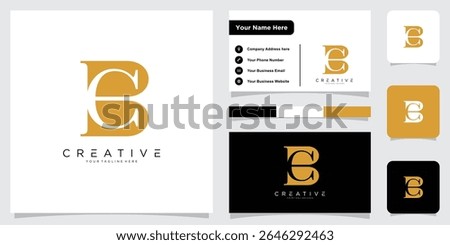 Initial BC letter logo design vector with business card design