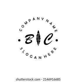 Initial BC letter logo vector illustration