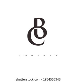 initial BC logo design vector