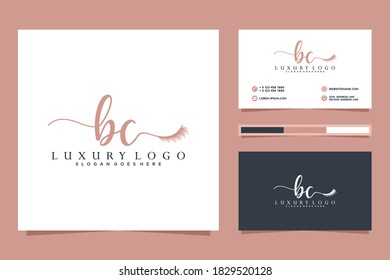 Initial BC logo from Feminine logo collection and business card templates. Premium Vector.