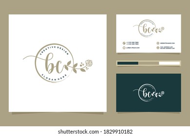 Initial BC logo from Feminine logo collection and business card templates. Premium Vector.