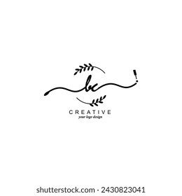 Initial BC logo handwriting botanical branding typography