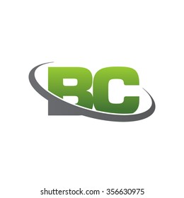 initial BC swoosh ring company logo green gray