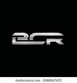 Inicial BCR Silver Metálico Geométrico Moderno Negocio Creativo Diseño Logo