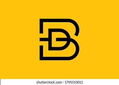 Initial BD DB modern monogram and elegant logo design, Professional Letters Vector Icon Logo on background. Letter BD DB