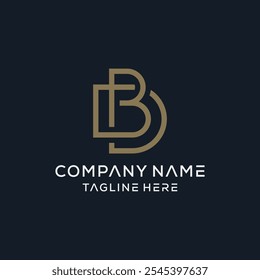 Initial BD DB simple line logo design