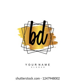 Initial BD handwriting logo vector