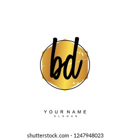 Initial BD handwriting logo vector