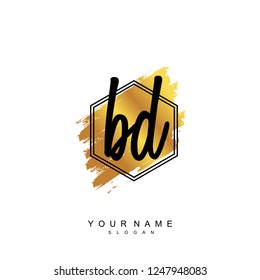 Initial BD handwriting logo vector