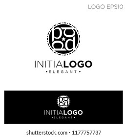 initial b,d logo monogram circle. vector illustration