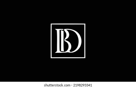 Initial BD Logo with square design vector. Illustration of DB Letter logotype element