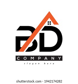 initial BD real estate logo vector