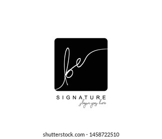 Initial BE beauty monogram and elegant logo design, handwriting logo of initial signature, wedding, fashion, floral and botanical with creative template.