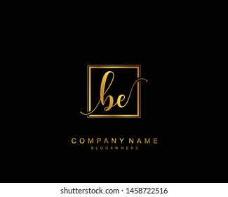 Initial BE beauty monogram and elegant logo design, handwriting logo of initial signature, wedding, fashion, floral and botanical with creative template.