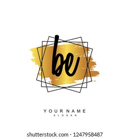 Initial BE handwriting logo vector