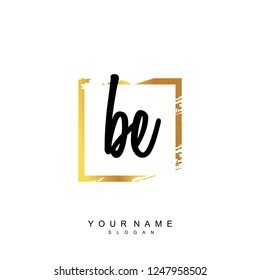 Initial BE handwriting logo vector