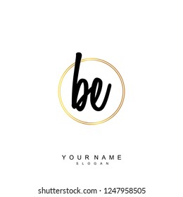 Initial BE handwriting logo vector